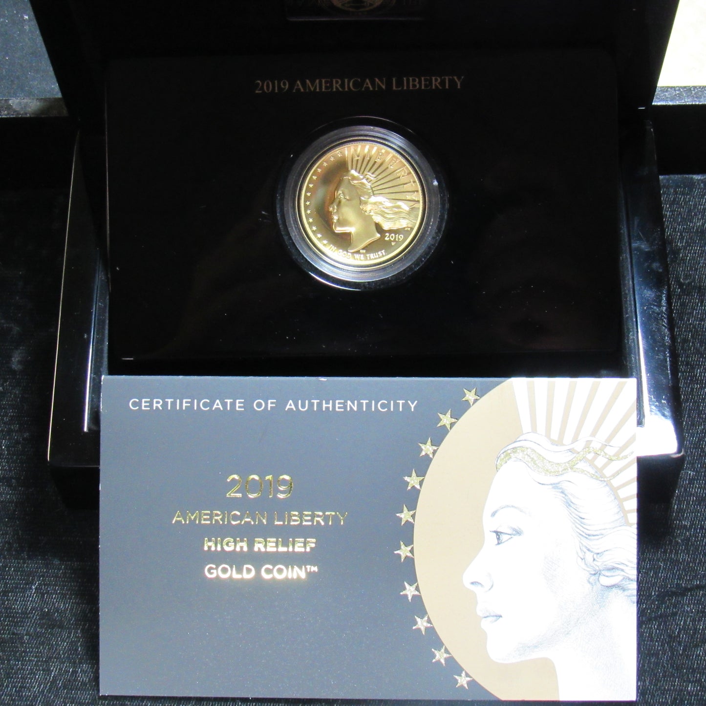 2019 W American Liberty Gold High Relief 1 oz $100 w/ OGP