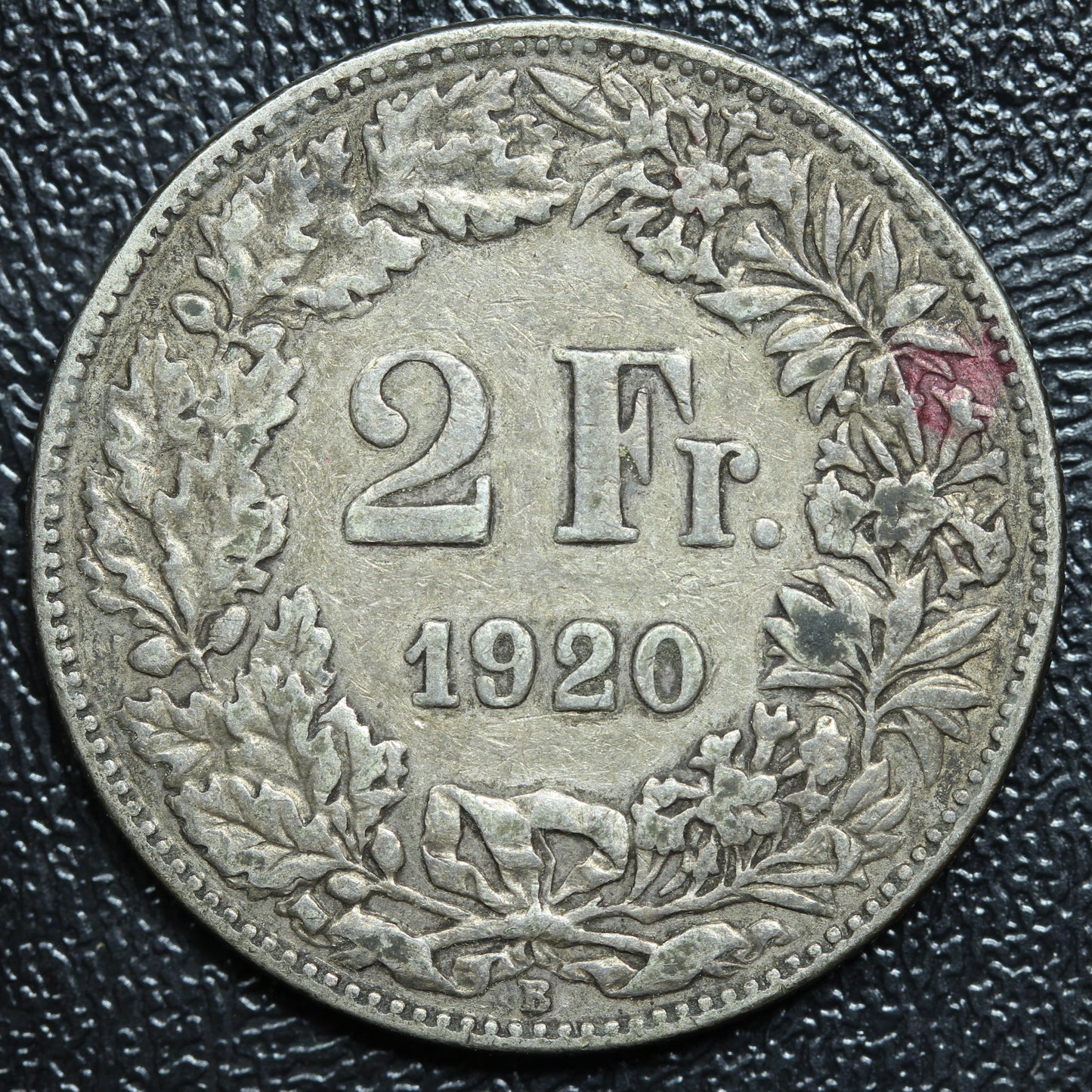 1920 B Switzerland 2 FRANC Silver KM#21