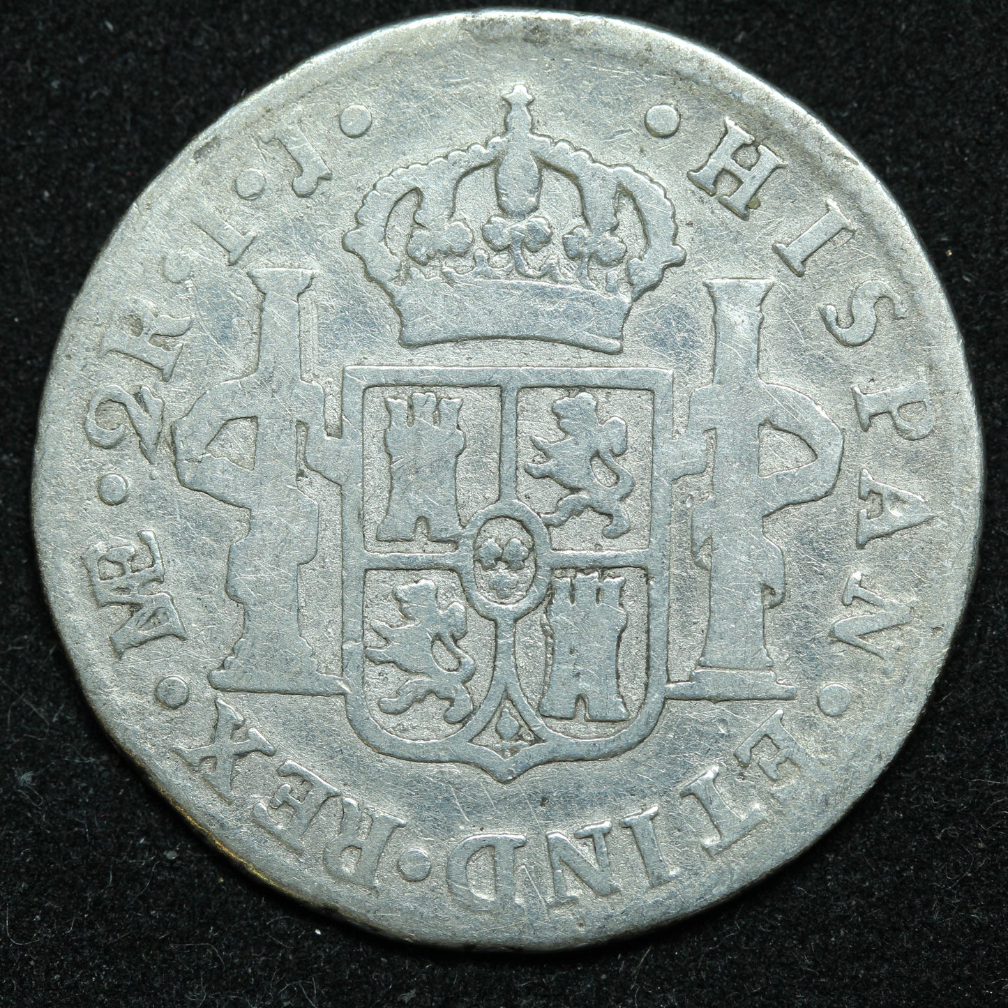 1802 2 Reales IJ Lima Peru Silver Coin - KM# 95