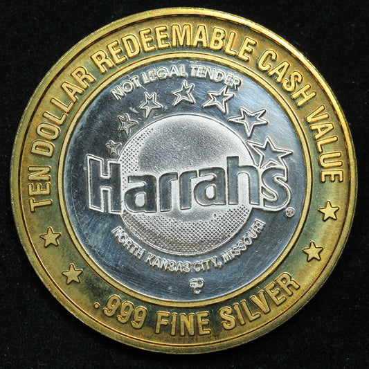 Harrah's Kansas City $10 Ten Dollar Gaming Token .999 Fine Silver - Clown