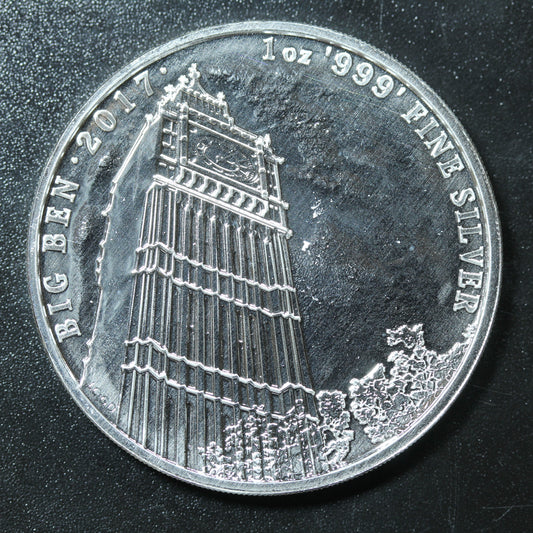 2017 1 oz .999 Fine Silver Big Ben Clock Tower London Coin 2 Pounds w/ Capsule