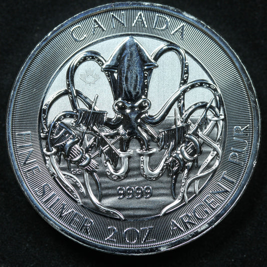 2 oz .9999 Fine Silver 2020 Canada $10 - The Kraken Creatures of the North