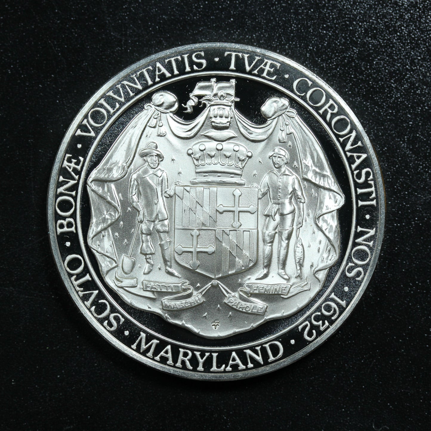 Franklin Mint 50 State Bicentennial Medal - MARYLAND Sterling Silver Proof w/ Capsule