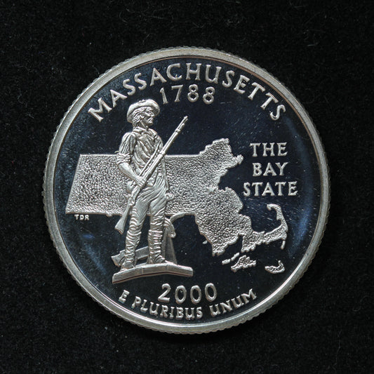 2000 S (San Francisco) Silver Proof Massachusetts 25C Quarter