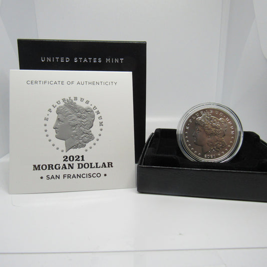 2021 S (San Francisco) Morgan $1 Silver Dollar w/ Box & COA