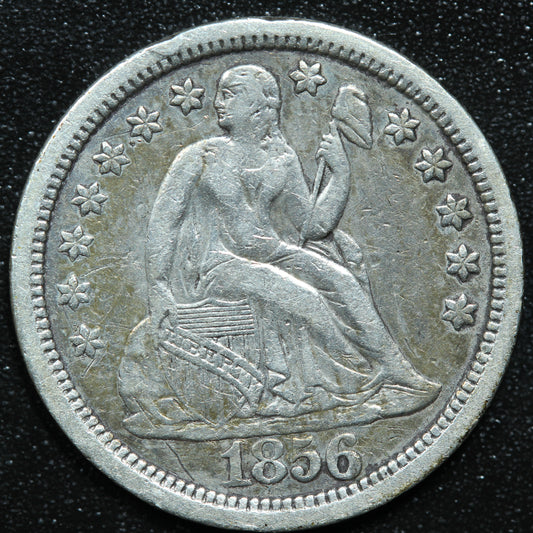 1856 Seated Liberty Dime 10c Large Date Variety 2