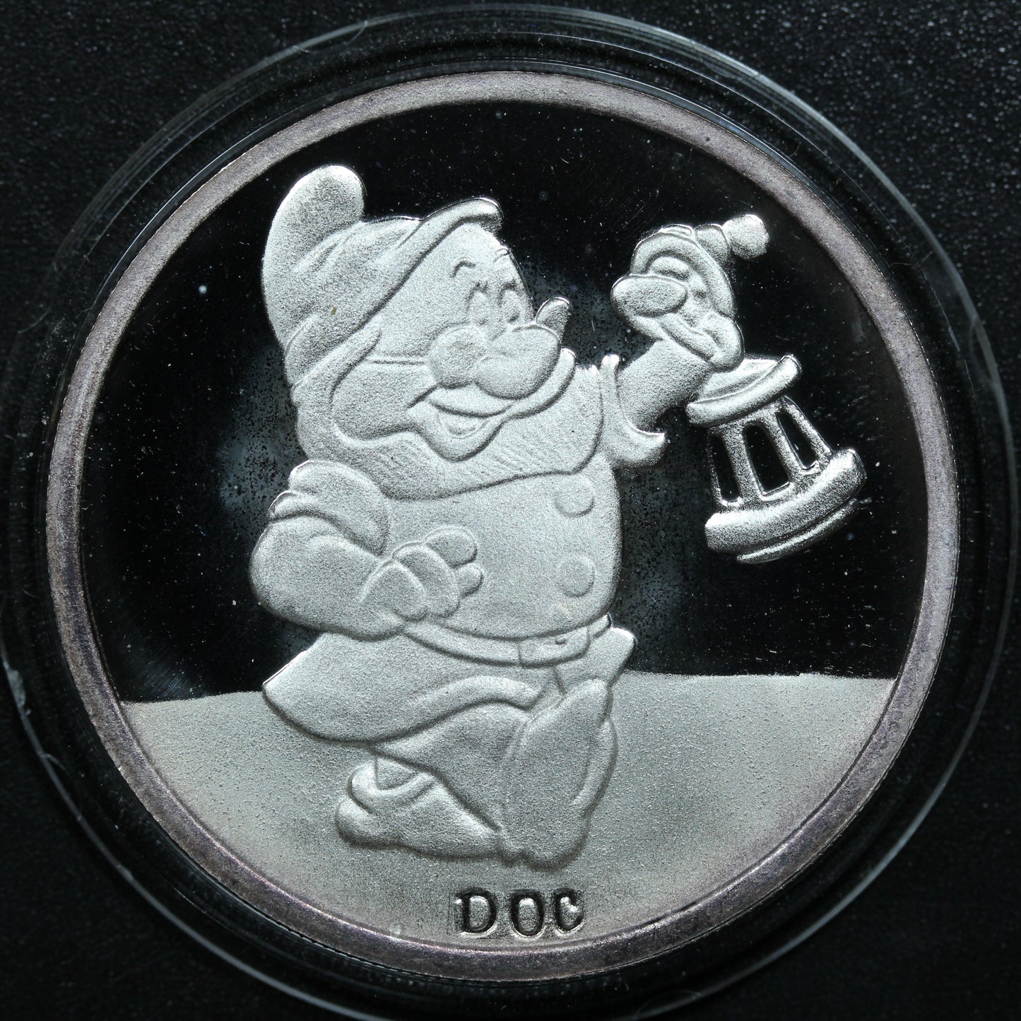 1 oz .999 Fine Silver - 1987 Snow White Disney 'Doc' w/ Box & COA