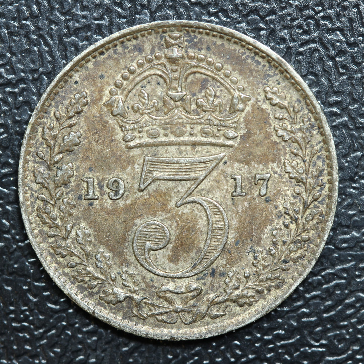1917 Great Britain 3 Pence Threepence Silver Coin - KM# 813