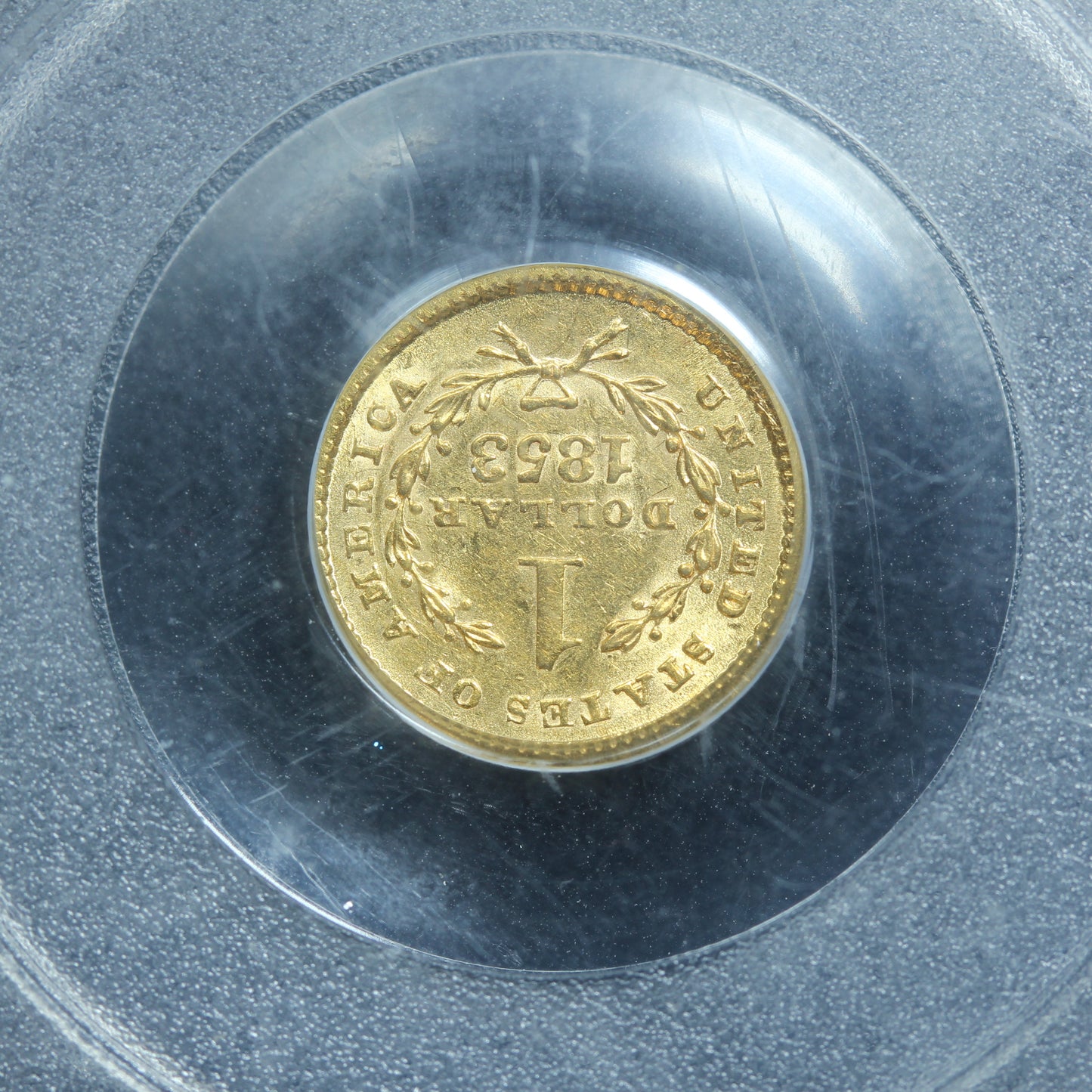 1853 US Gold $1 Dollar Liberty Head - PCGS AU55