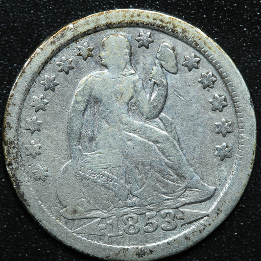 1853 Seated Liberty Dime 10c With Arrows