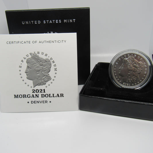 2021 D (Denver) Morgan $1 Silver Dollar w/ Box & COA