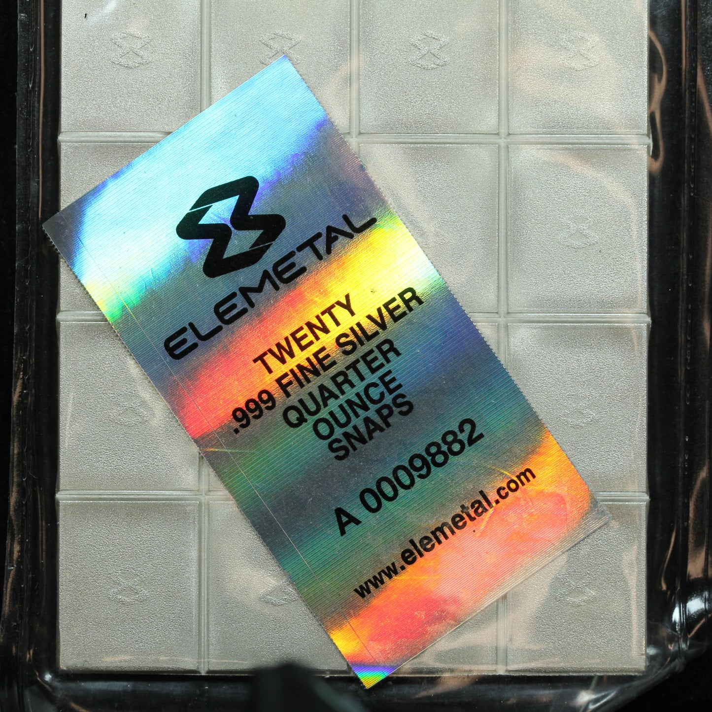 5 oz ELEMETAL Twenty .999 Silver 1/4 Ounce Snaps Bullion Bar Sealed