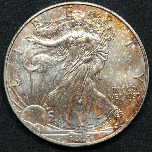 2015 American Silver Eagle $1 Bullion Coin .999 - Crazy Toning! (#2)
