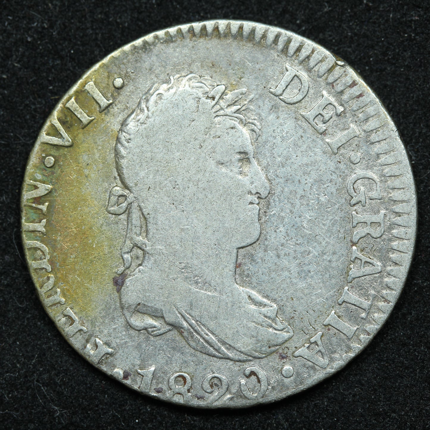 1820 2 Reales CJ Spain Silver Coin - Ferdin VII