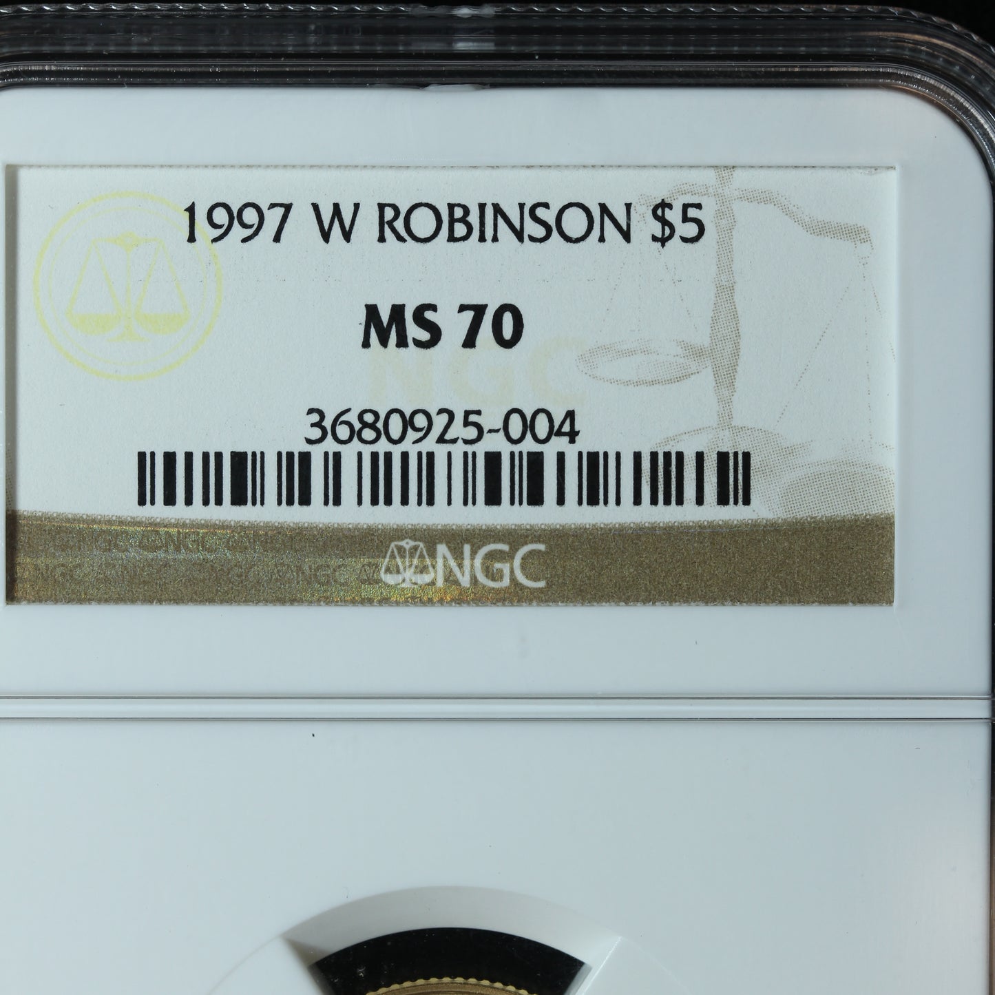 1997-W $5 Jackie Robinson US Gold Commemorative NGC MS 70