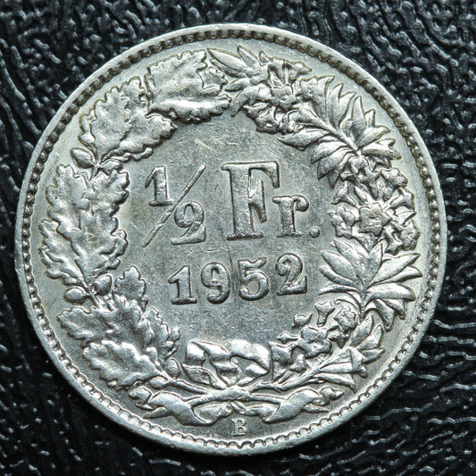 1952 B Switzerland 1/2 FRANC Silver KM#23