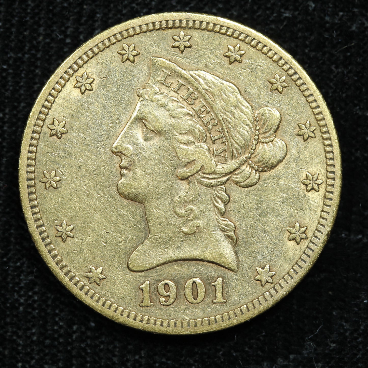 1901 S (San Francisco) $10 Liberty Head US Gold Eagle Coin (#2)