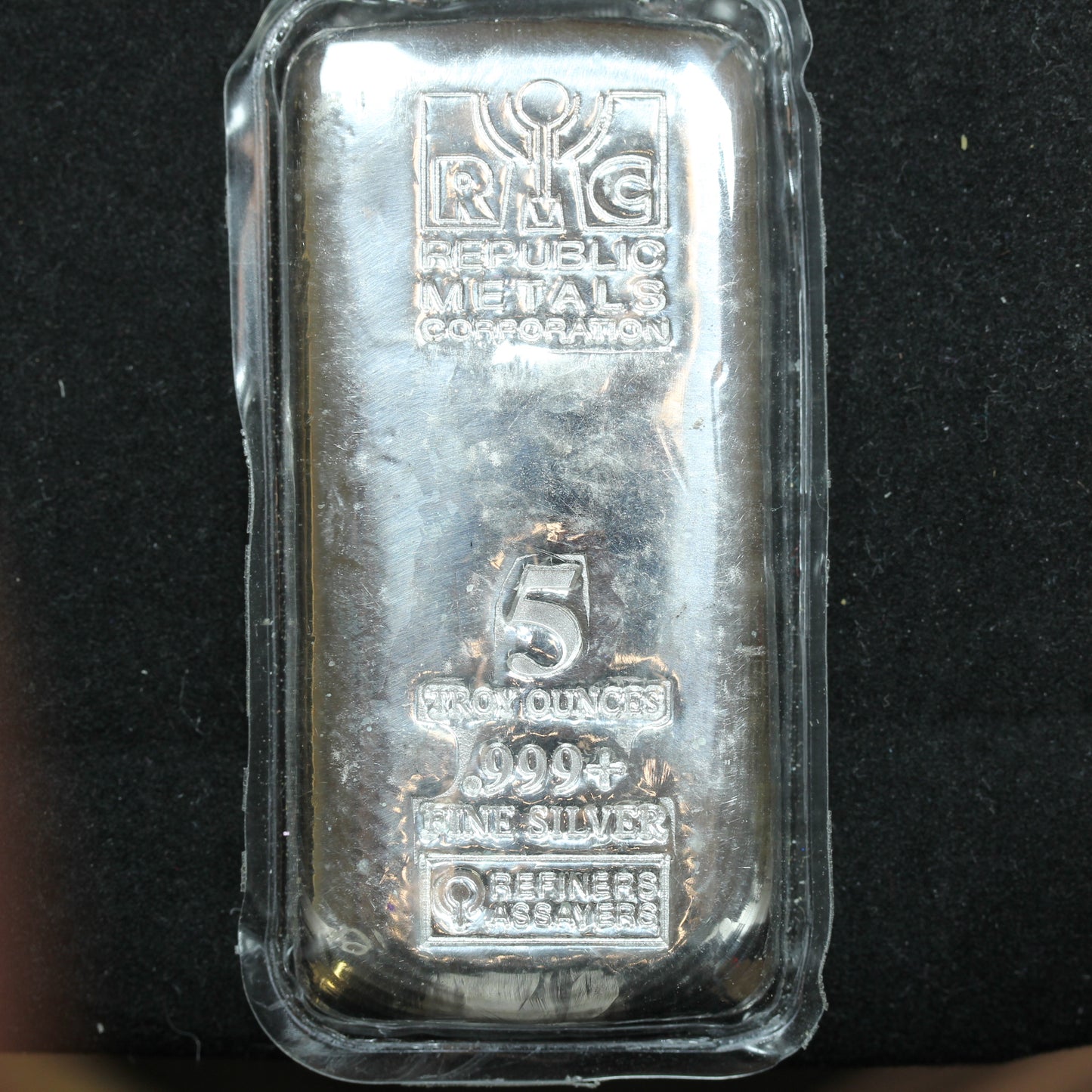 5 oz .999 Fine Silver Republic Metals (RMC) Silver Bar - Sealed