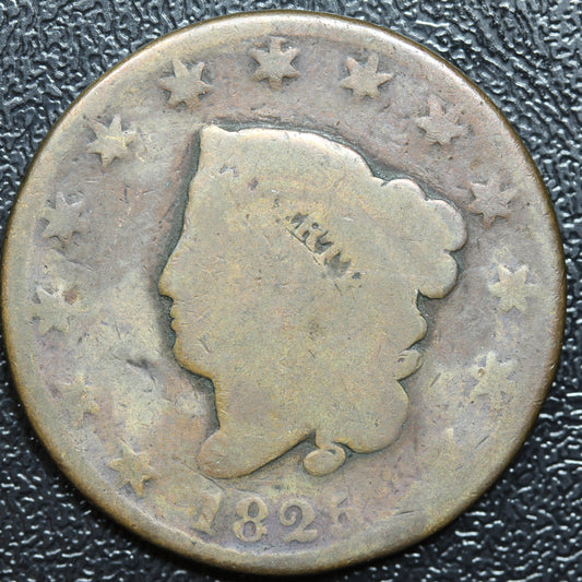 1825 Braided Hair Large Cent 1C Penny