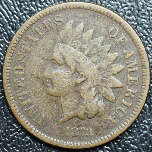1873 Close 3 Indian Head Penny Nice Condition!