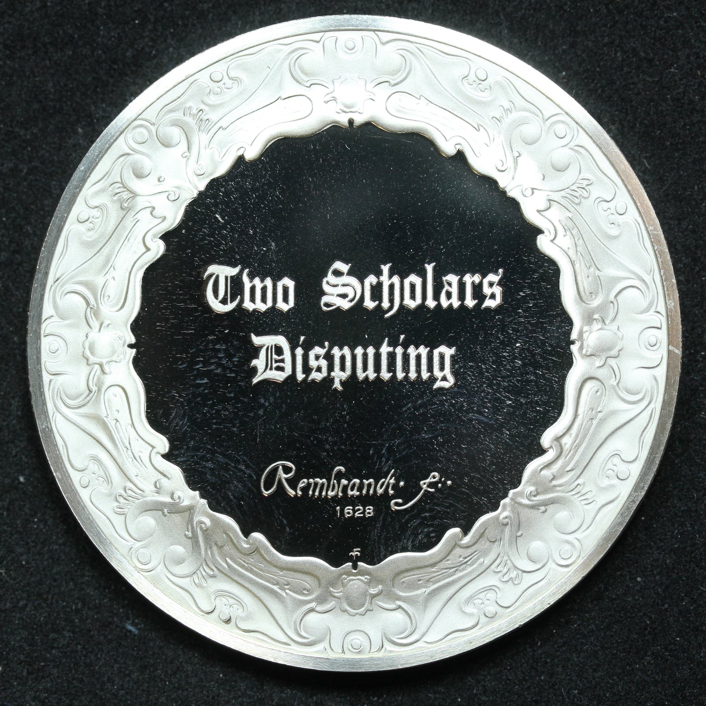 Sterling Silver Franklin Mint Genius of Rembrandt Two Scholars Disputing