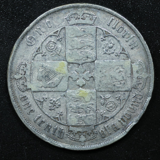 1879 Great Britain 1 One Florin Silver Coin - Victoria - KM# 746.4