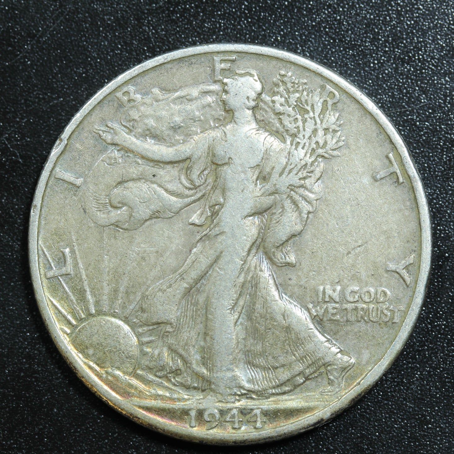 1944 D Denver Walking Liberty Silver Half Dollar 50c Some Toning