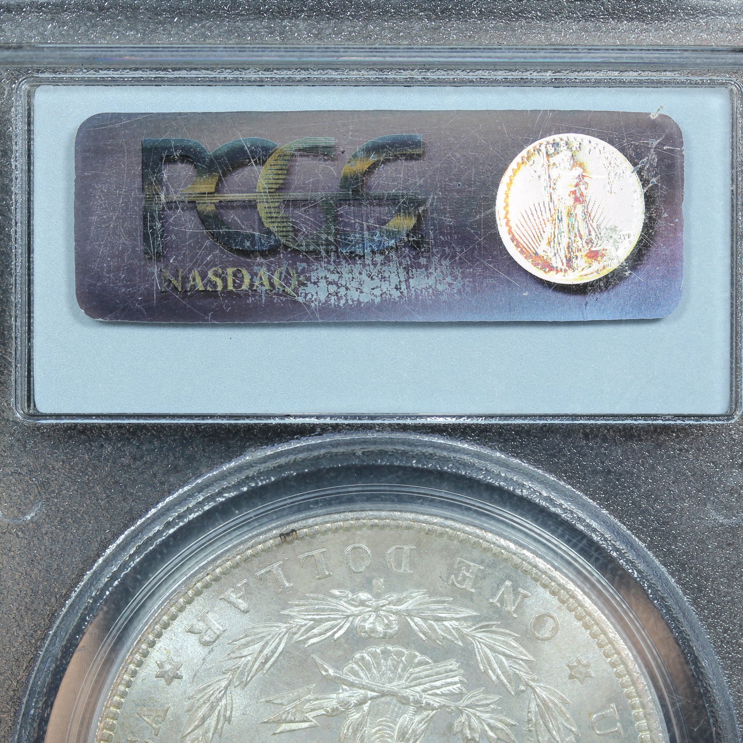 1881 S Morgan Dollar PCGS MS62 Beautiful Reverse Rainbow Toning