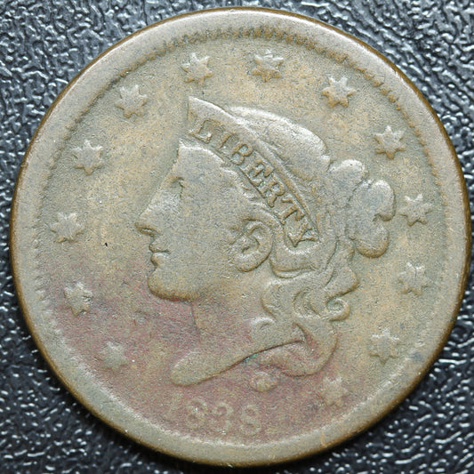 1838 Braided Hair Large Cent 1C Penny