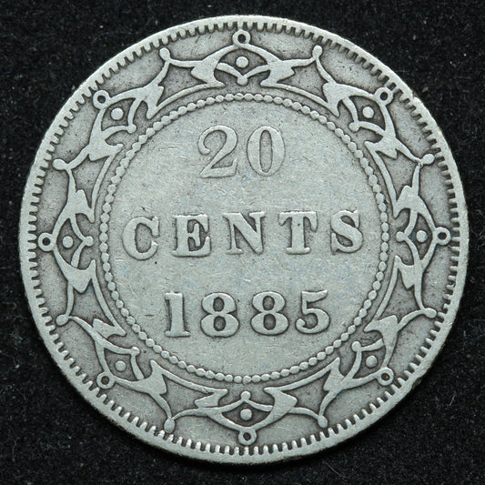1885 Newfoundland 20 Cents Silver Coin - Victoria - KM #4