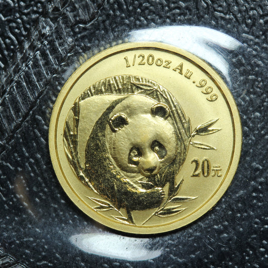 2003 1/20 oz .9999 Fine Gold 20 Yuan Panda Gold Coin - Sealed