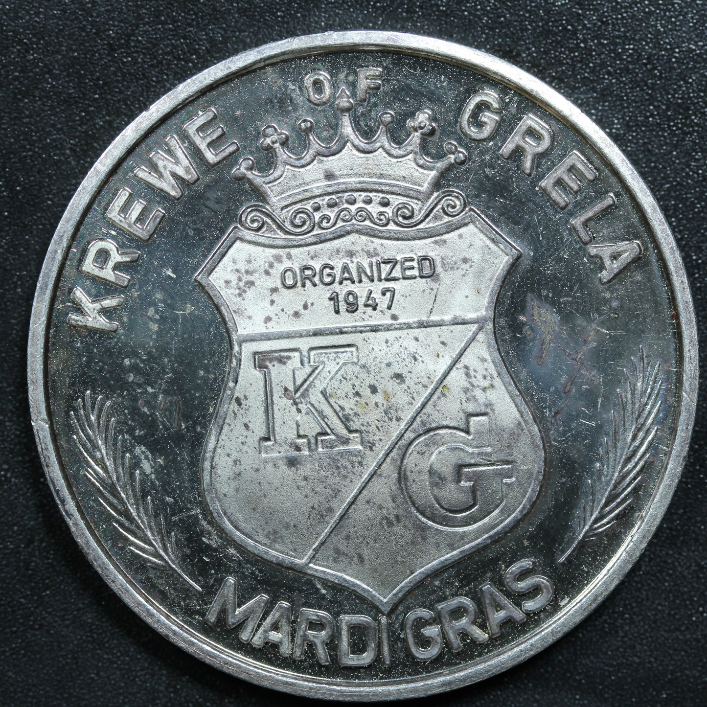 1970 Silver Krewe of the Grela Mardi Gras Token.  Arabian Nights. .999 Fine