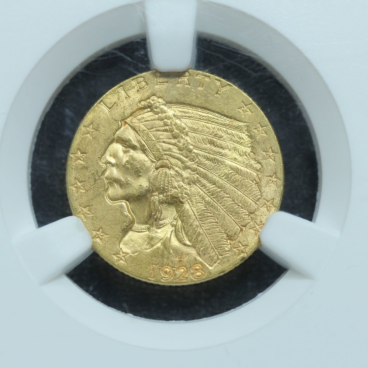 1928 $ 2.5 2.50 Gold Indian Head Quarter Eagle Coin - NGC MS 62