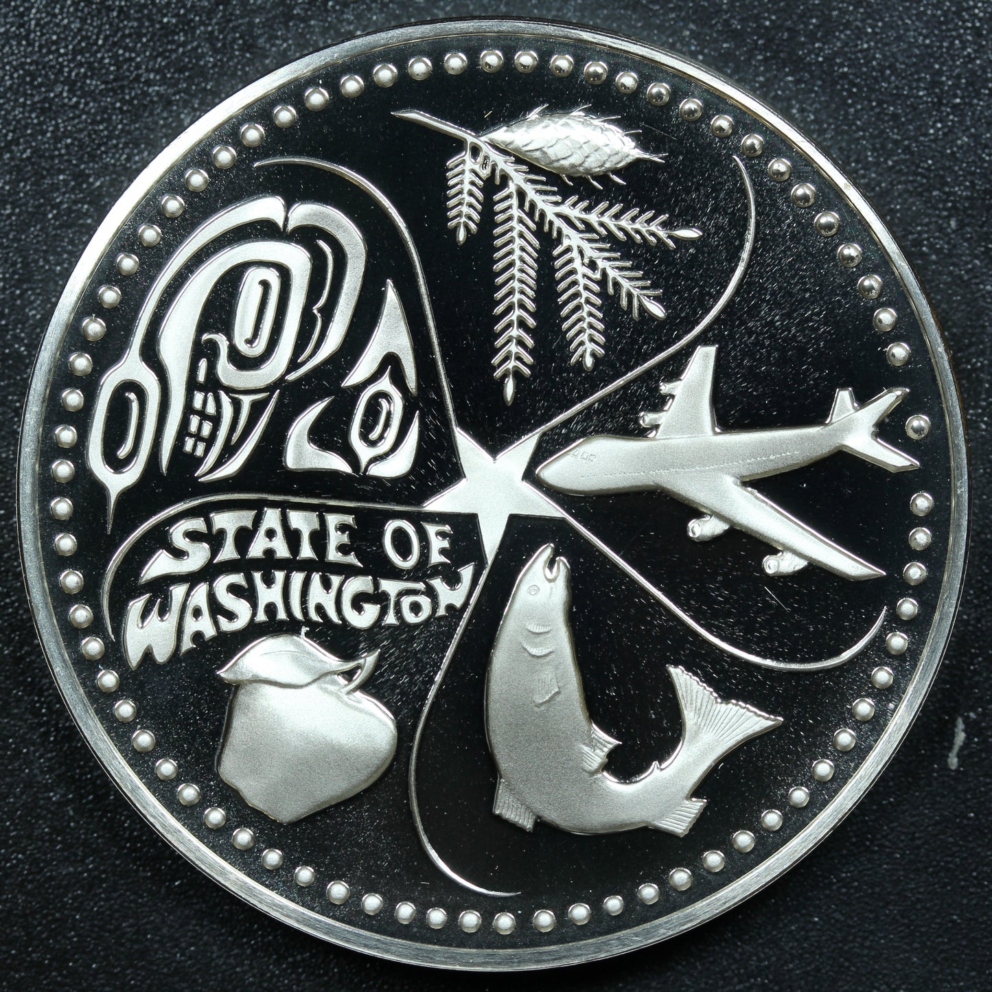 Franklin Mint 50 State Bicentennial Medal - WASHINGTON Sterling Silver Proof w/ Capsule