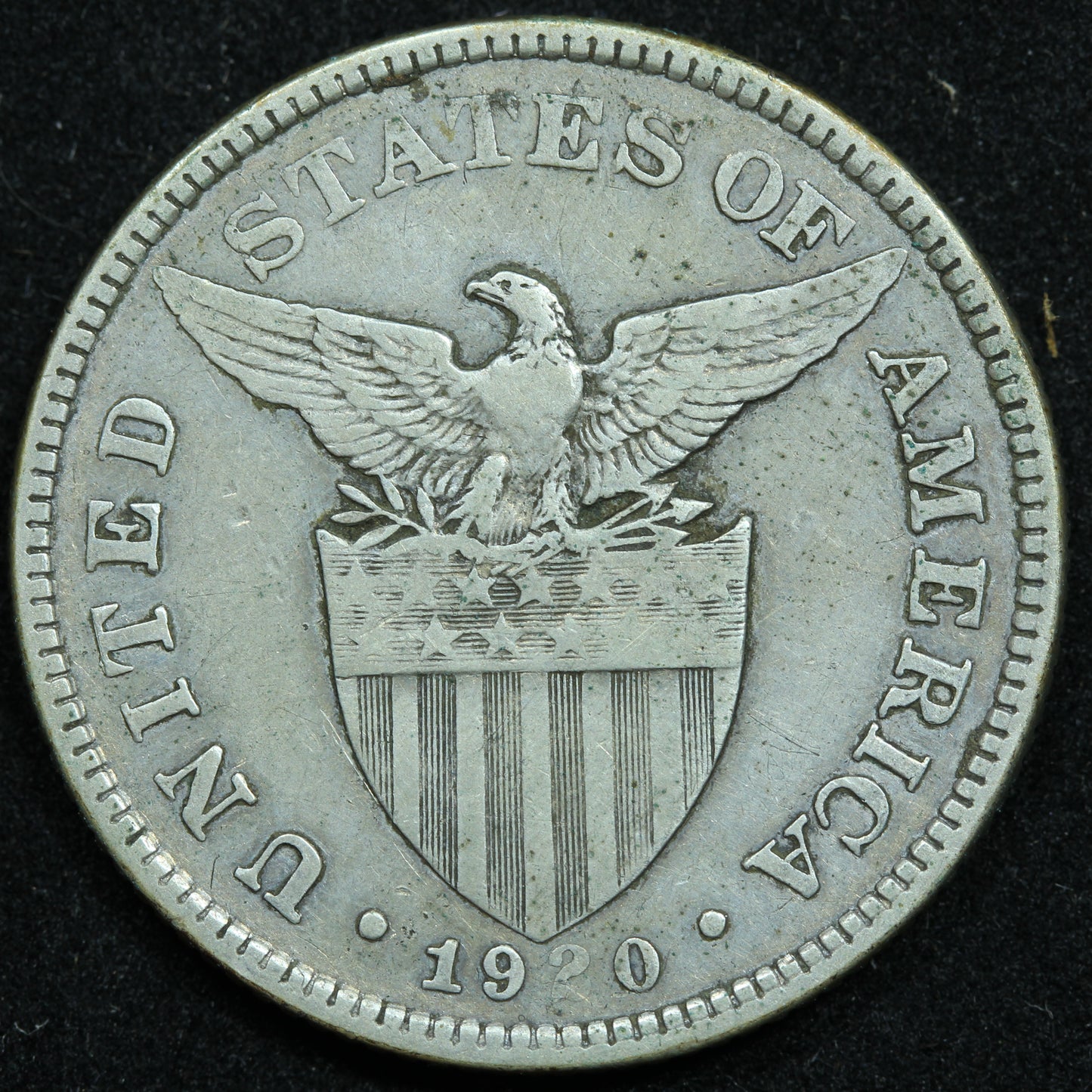 1920 50 Centavos Philippines Silver Coin - KM# 171