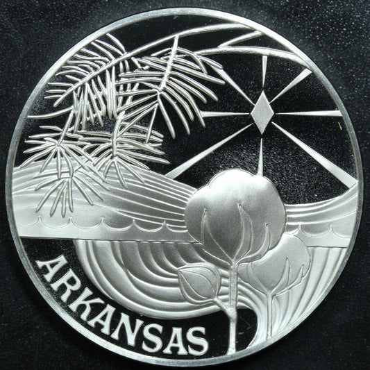 Franklin Mint 50 State Bicentennial Medal - ARKANSAS Sterling Silver Proof w/ Capsule