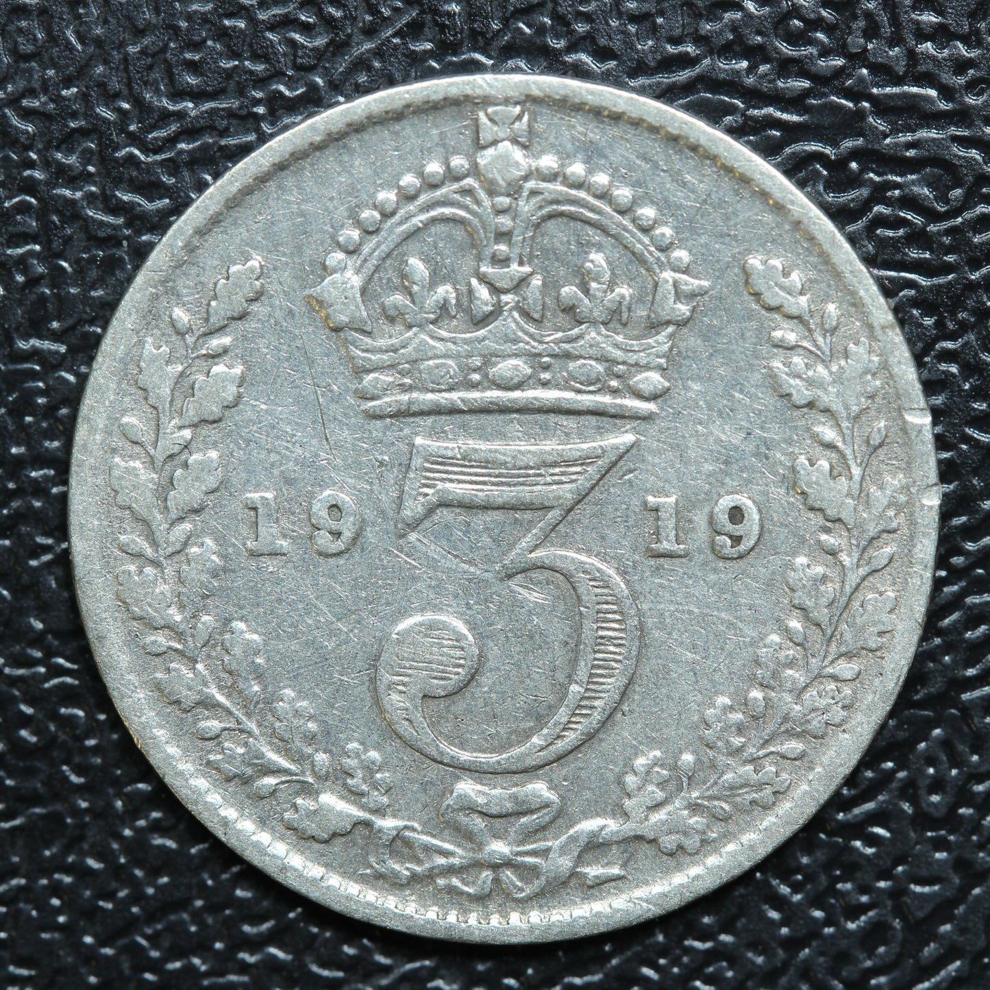 1919 Great Britain 3 Pence Threepence Silver Coin - KM# 813