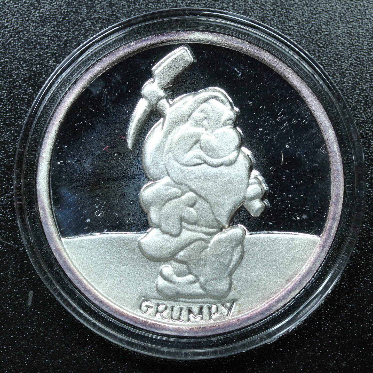 1 oz .999 Fine Silver - 1987 Snow White Disney 'Grumpy' w/ Box & COA