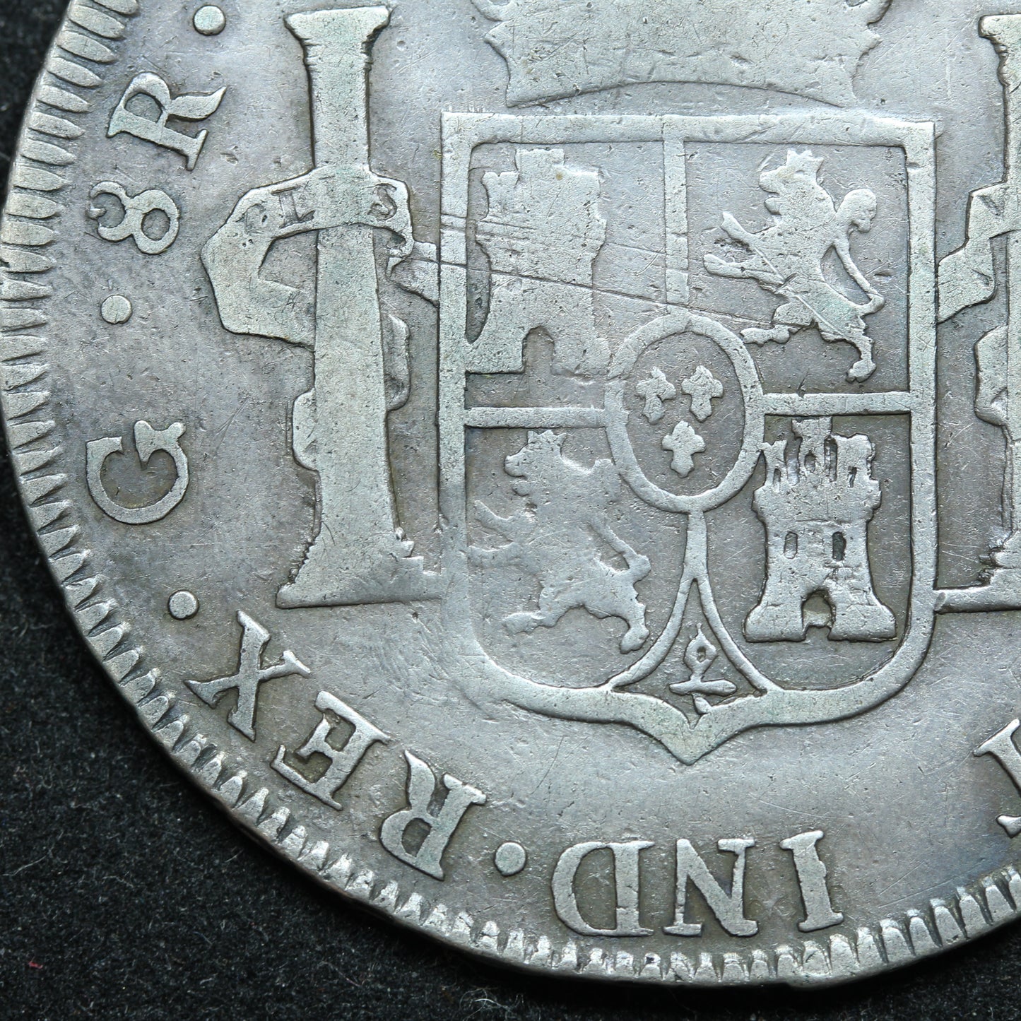 1773 8 Reales Guatemala Silver Coin - Charles III - KM# 36.1