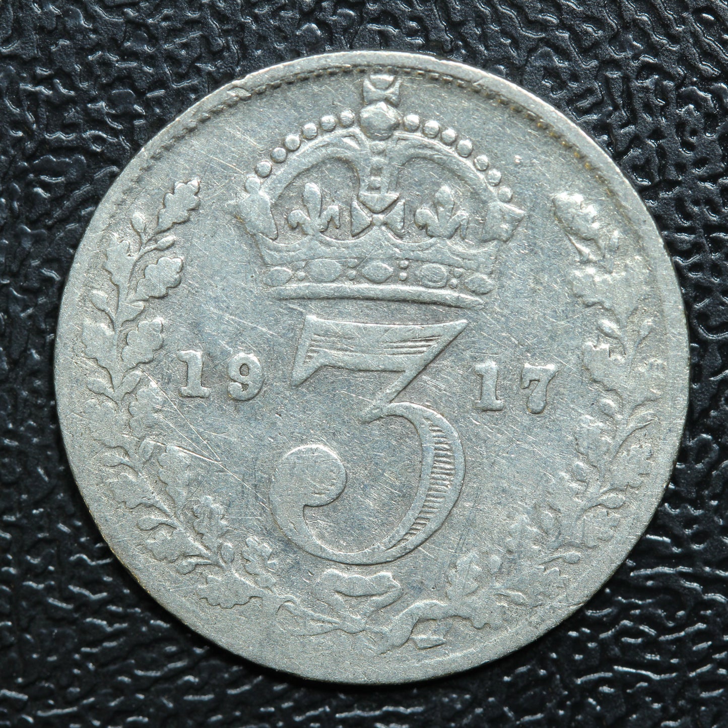 1917 Great Britain 3 Pence Threepence Silver Coin - KM# 813