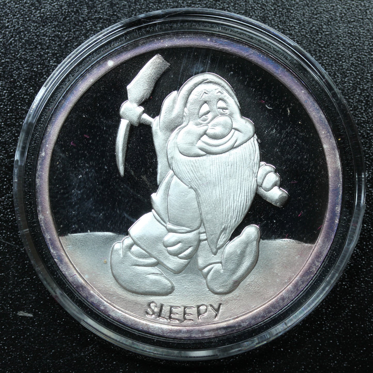 1 oz .999 Fine Silver - 1987 Snow White Disney 'Sleepy' w/ Box & COA
