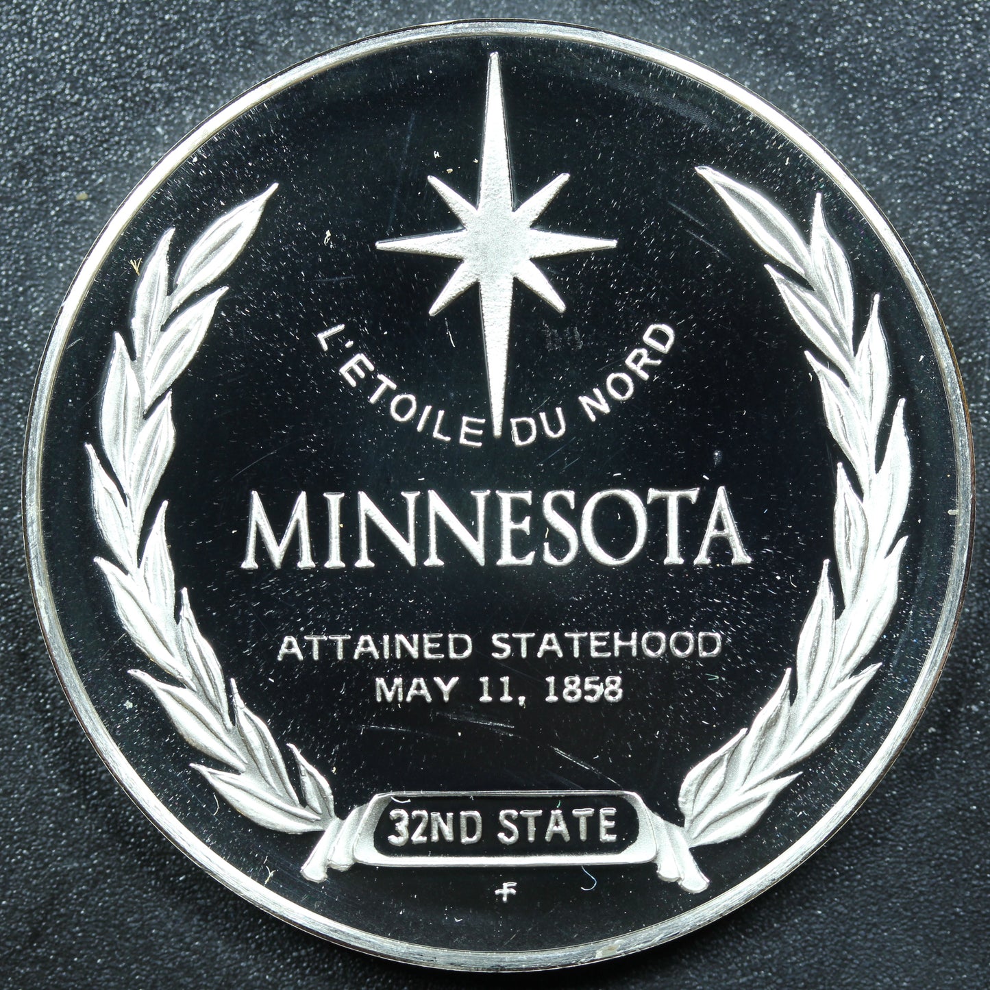 Franklin Mint 50 State Bicentennial Medal - MINNESOTA Sterling Silver Proof w/ Capsule