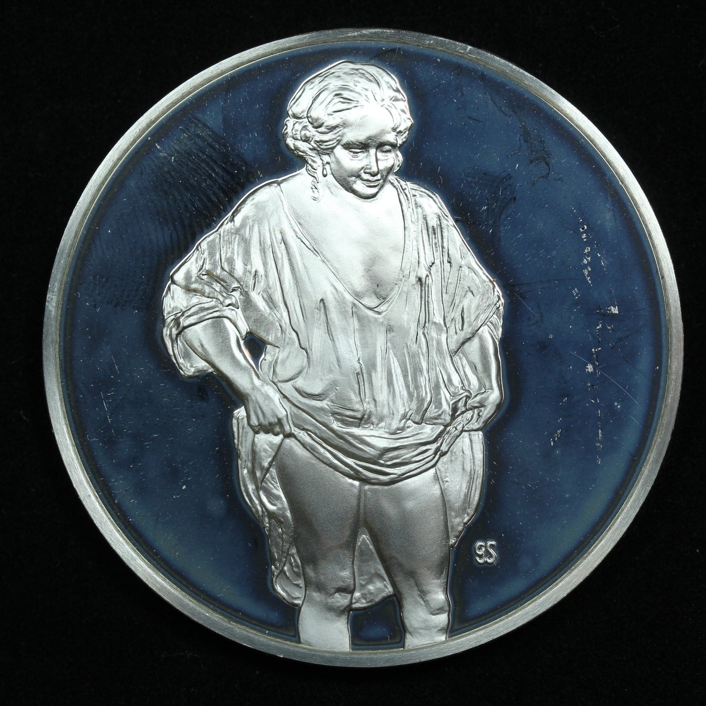 Sterling Silver Franklin Mint Genius of Rembrandt Woman Bathing in a Stream