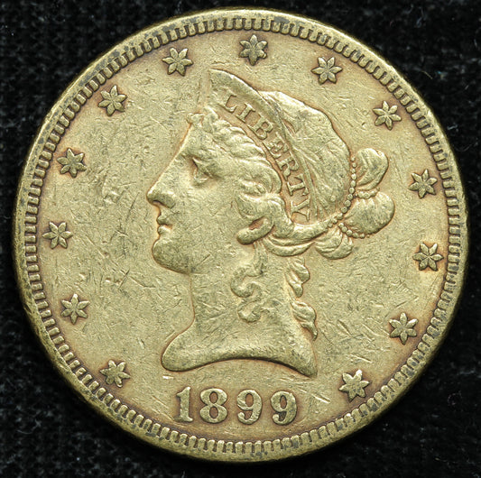1899 S (San Francisco) $10 Liberty Head US Gold Eagle Coin