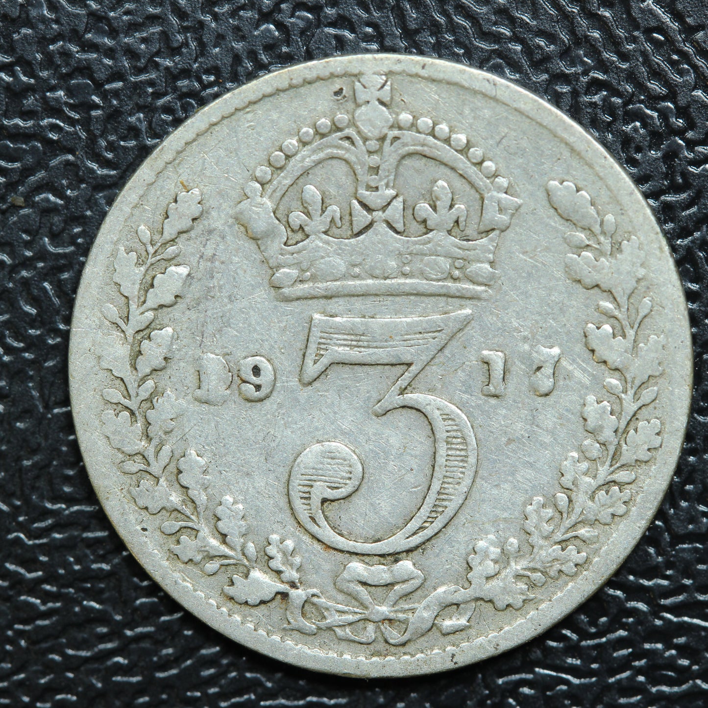 1917 Great Britain 3 Pence Threepence Silver Coin - KM# 813