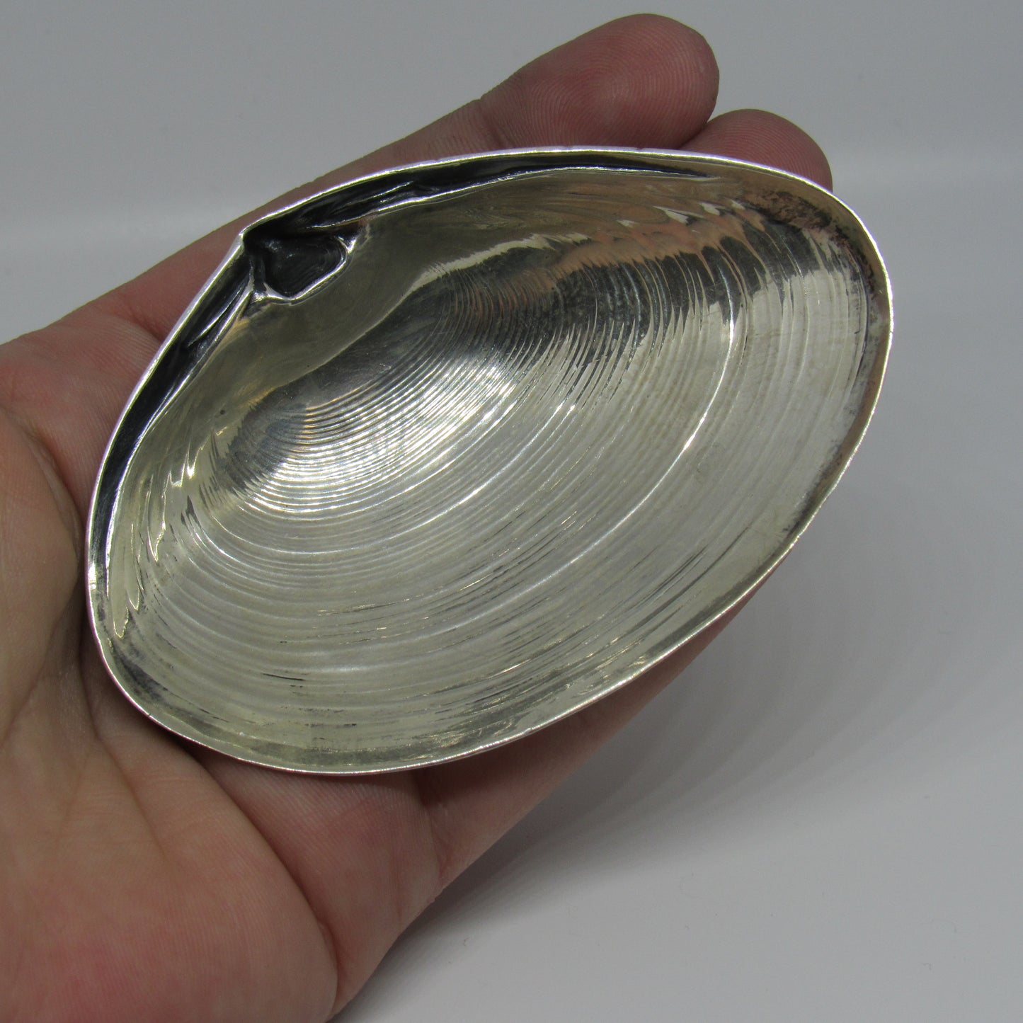 Sterling WALLACE Footed Clam Shell Seashell Dish #4020 - 3.5 inch