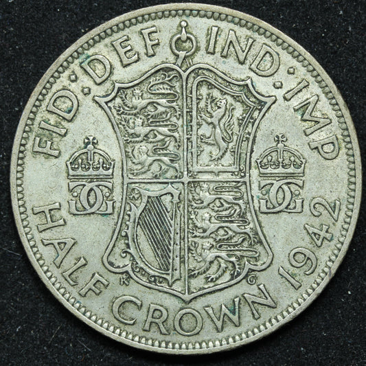 1942 Great Britain Silver Half Crown - GEORGE VI - KM# 856