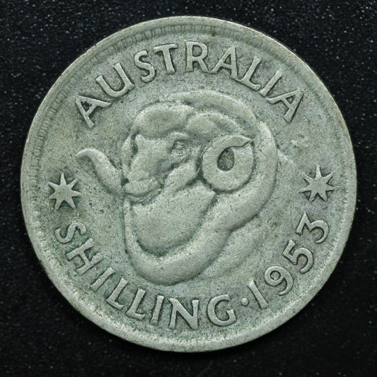 1953 Australia Shilling Silver Coin - KM# 53