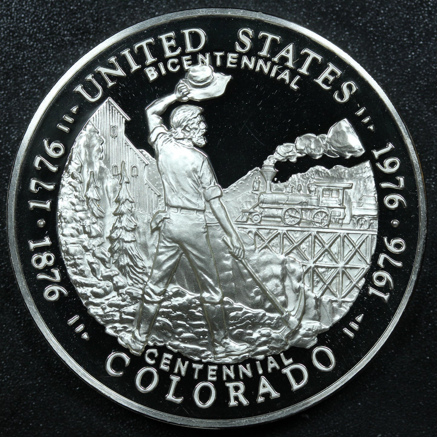 Franklin Mint 50 State Bicentennial Medal - COLORADO Sterling Silver Proof w/ Capsule