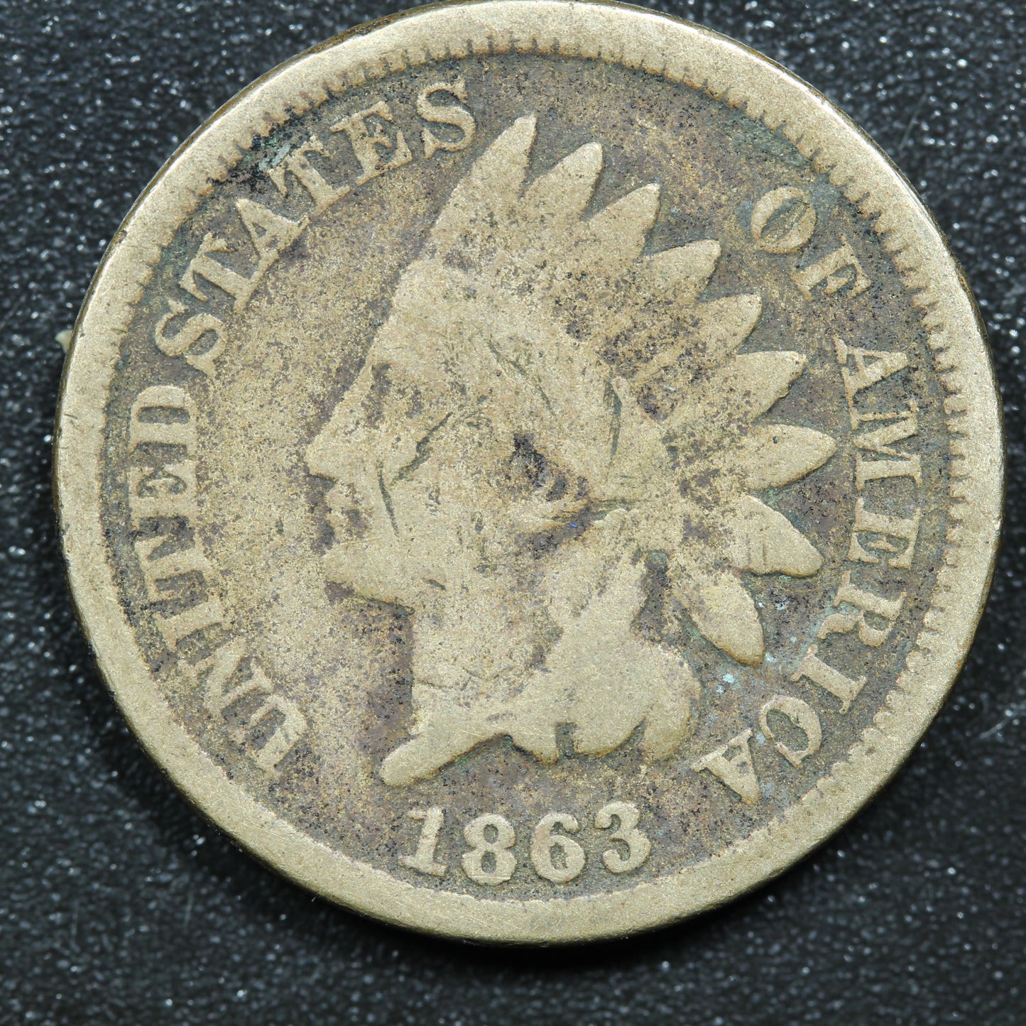 1863 Indian Head Penny Cent 1c